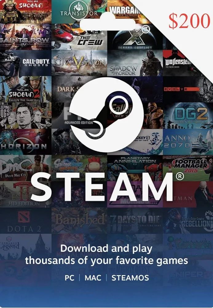 Steam 礼品卡示意图